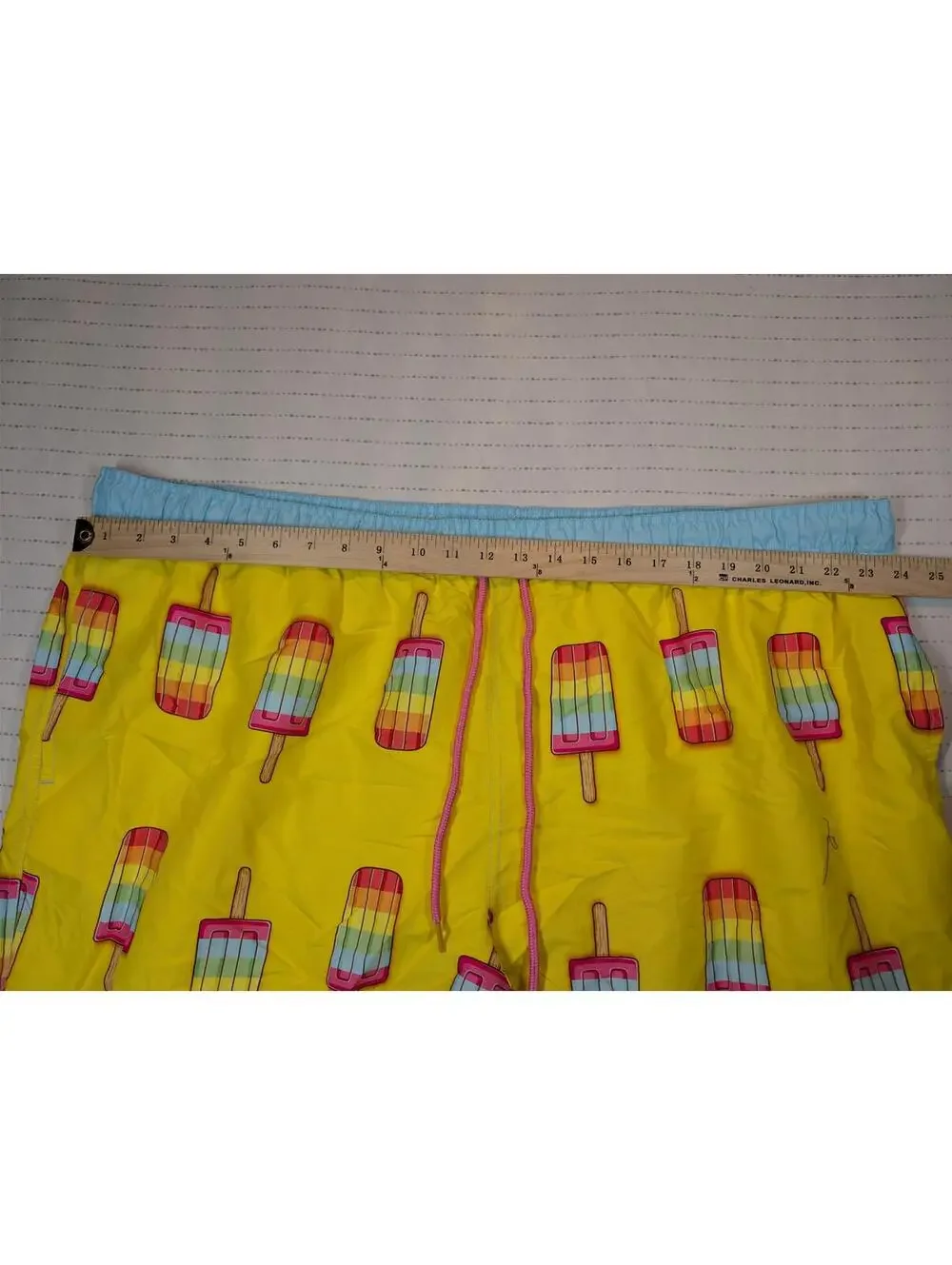 Celebrate Pride Popsicle Print Swim Trunks Drawstring Mesh Lined Mens 3XL 48-50